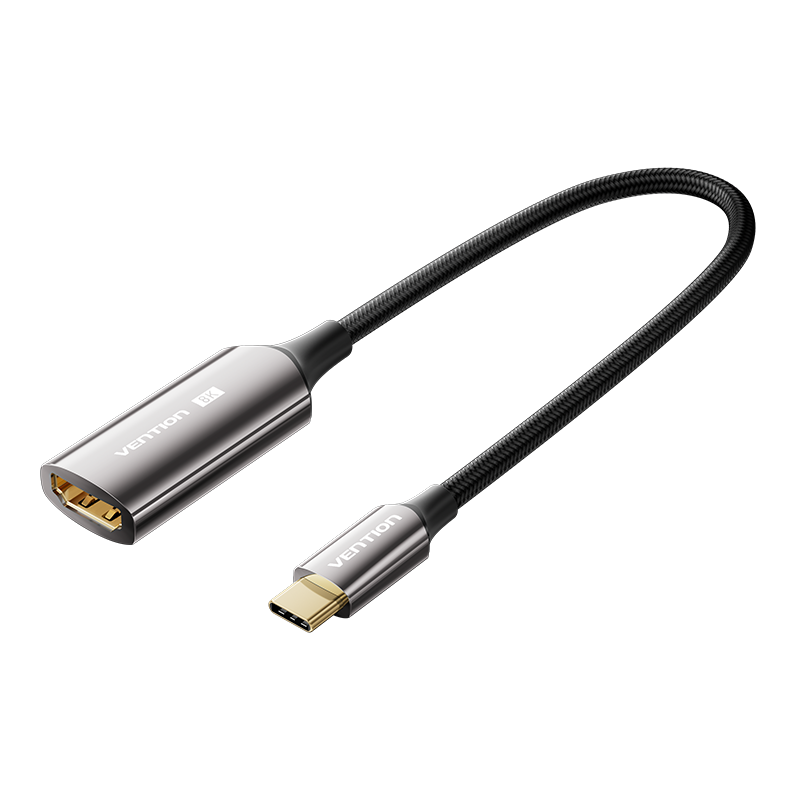 USB-C/apa -> HDMI 2.1/anya, fekete, fonott, 8K@60Hz, 0,25m, USB-C–HDMI adapter
