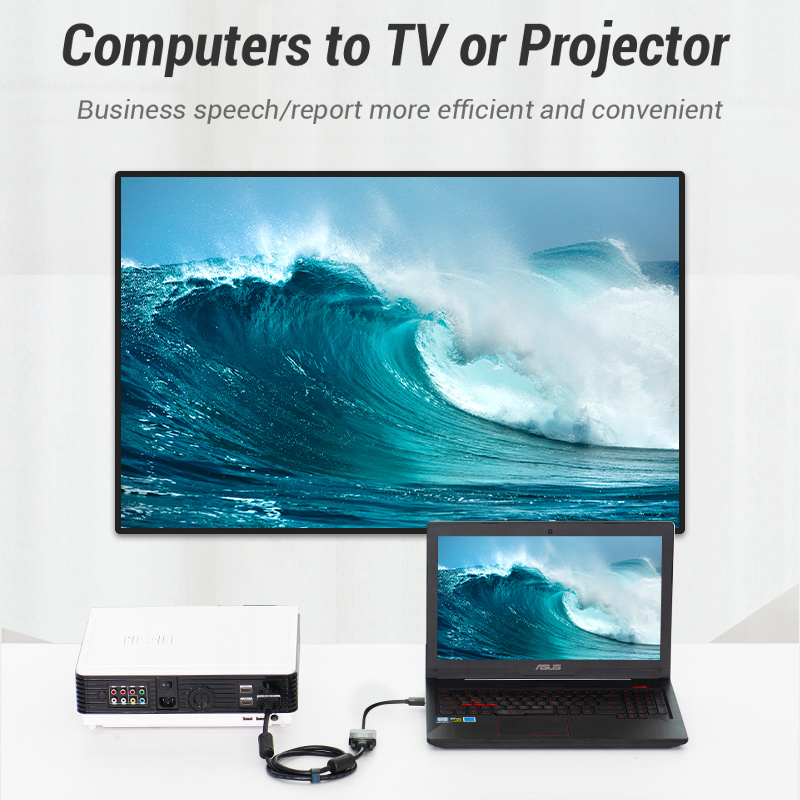 HDMI/apa -> VGA/anya, fekete, ABS, 0,15m, lapos, jelalakító adapter