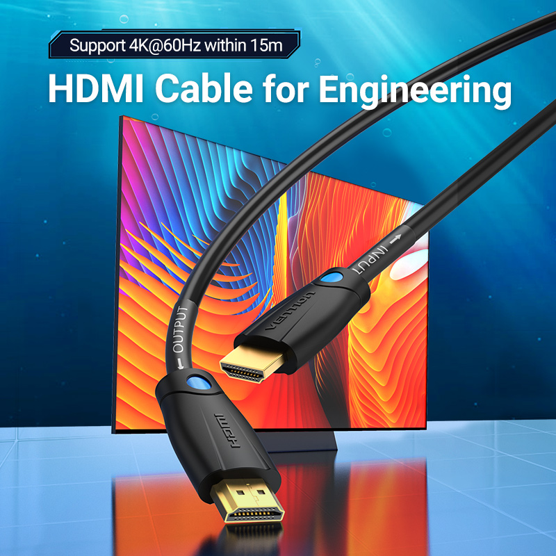 HDMI 2.0/apa -> HDMI 2.0/apa, fekete, PVC, 4K@60Hz, 0,5m, 4K HDMI kábel