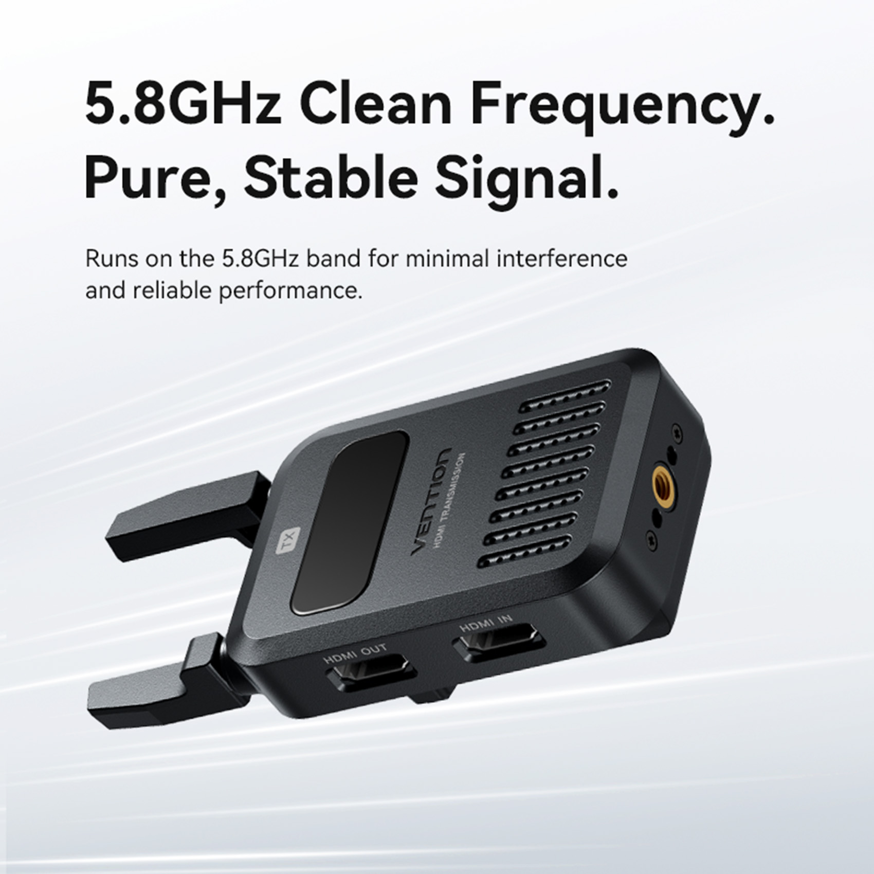 Vezeték nélküli HDMI transzmitter + vevő, 1080p@60Hz, 200m, 5.8GHz, fekete, ABS, HDMI transzmitter