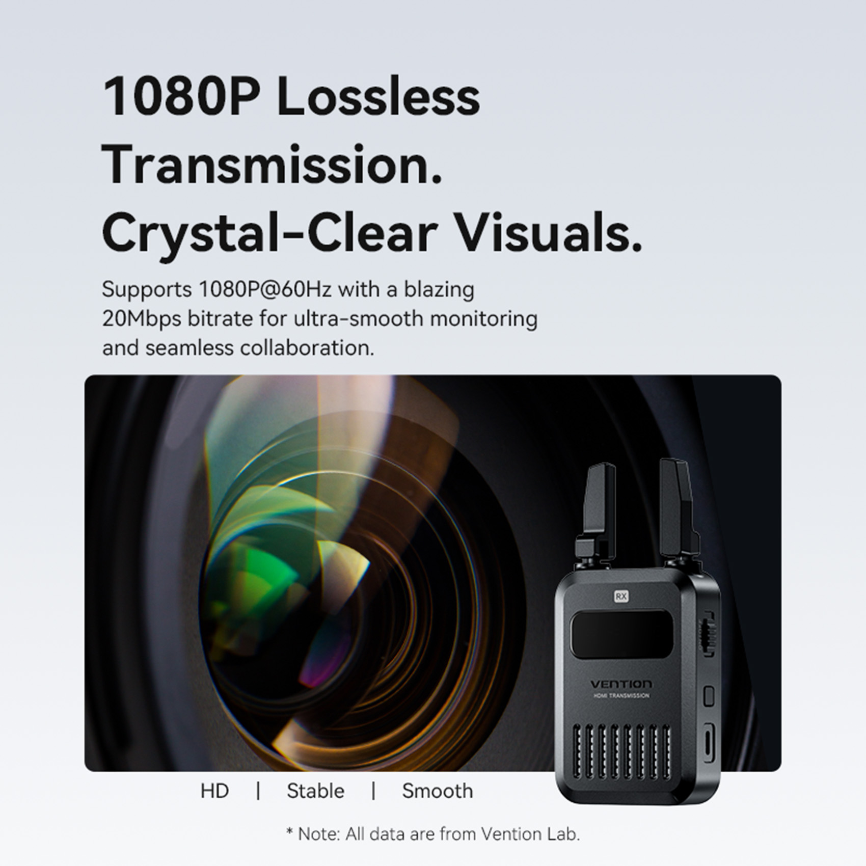Vezeték nélküli HDMI transzmitter + vevő, 1080p@60Hz, 200m, 5.8GHz, fekete, ABS, HDMI transzmitter