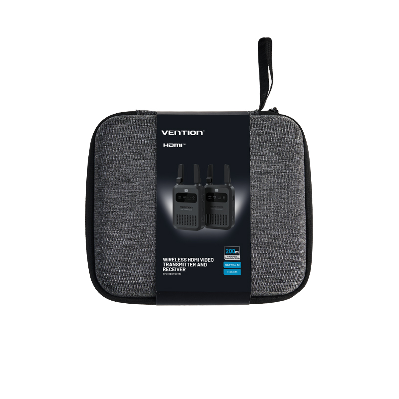 Vezeték nélküli HDMI transzmitter + vevő, 1080p@60Hz, 200m, 5.8GHz, fekete, ABS, HDMI transzmitter