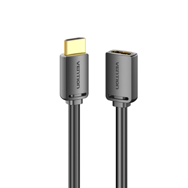 HDMI 2.0/apa -> HDMI 2.0/anya, fekete, PVC, 4K@60Hz, 0,5m, HDMI hosszabbító kábel