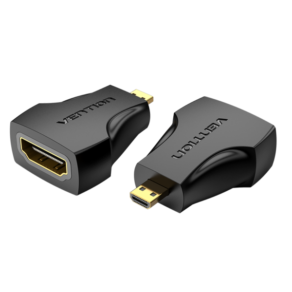 Micro HDMI 2.0/apa -> HDMI 2.0/anya, fekete, PVC, kétirányú, HDMI adapter