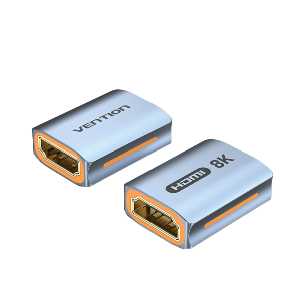 HDMI 2.1/anya -> HDMI 2.1/anya, szürke, alumínium ötvözet, kétirányú, HDMI adapter