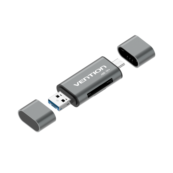 USB 3.0, szürke, alumínium ötvözet, SD/TF kártyaolvasó