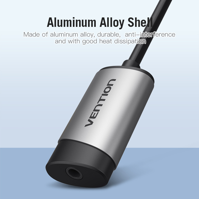 USB-A, szürke, alumínium ötvözet, 1 port, 0,15m, hangkártya adapter