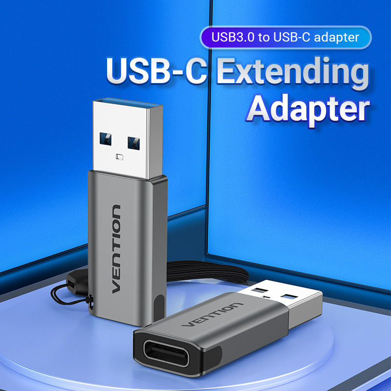 USB-A 3.0/apa -> USB-C 3.0/anya, szürke, alumínium házas, OTG adapter