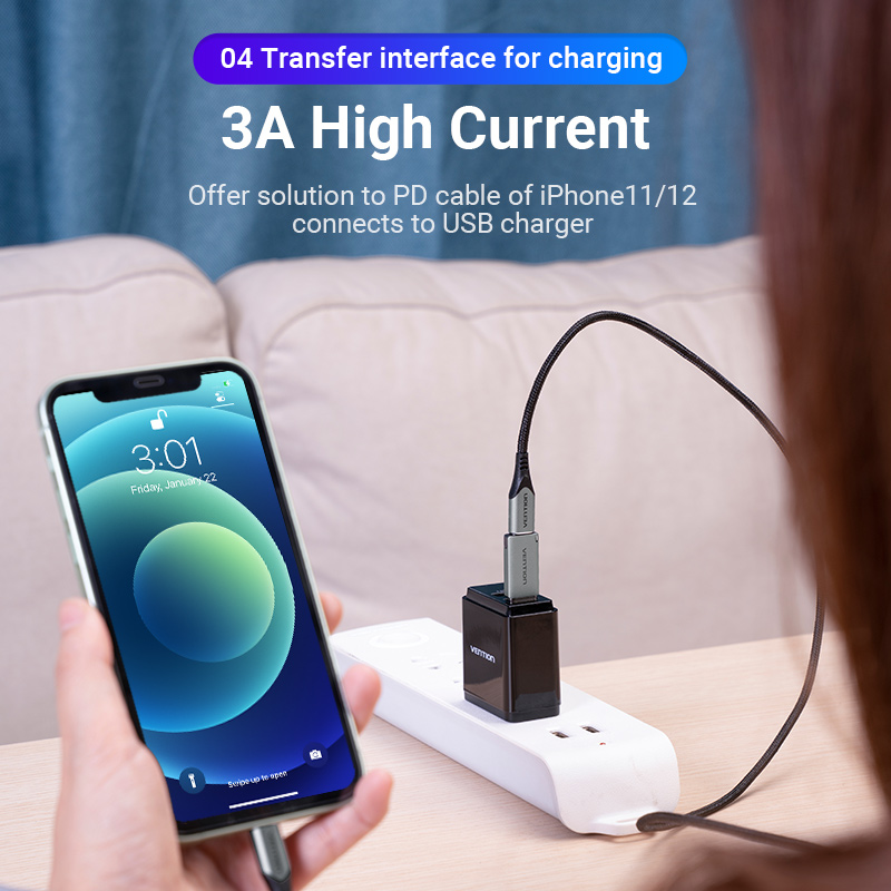 USB-A 3.0/apa -> USB-C 3.0/anya, szürke, alumínium házas, OTG adapter