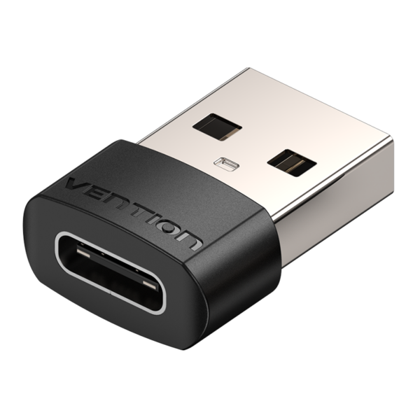 USB-A 2.0/apa -> USB-C 2.0/anya, fekete, PVC házas, OTG adapter
