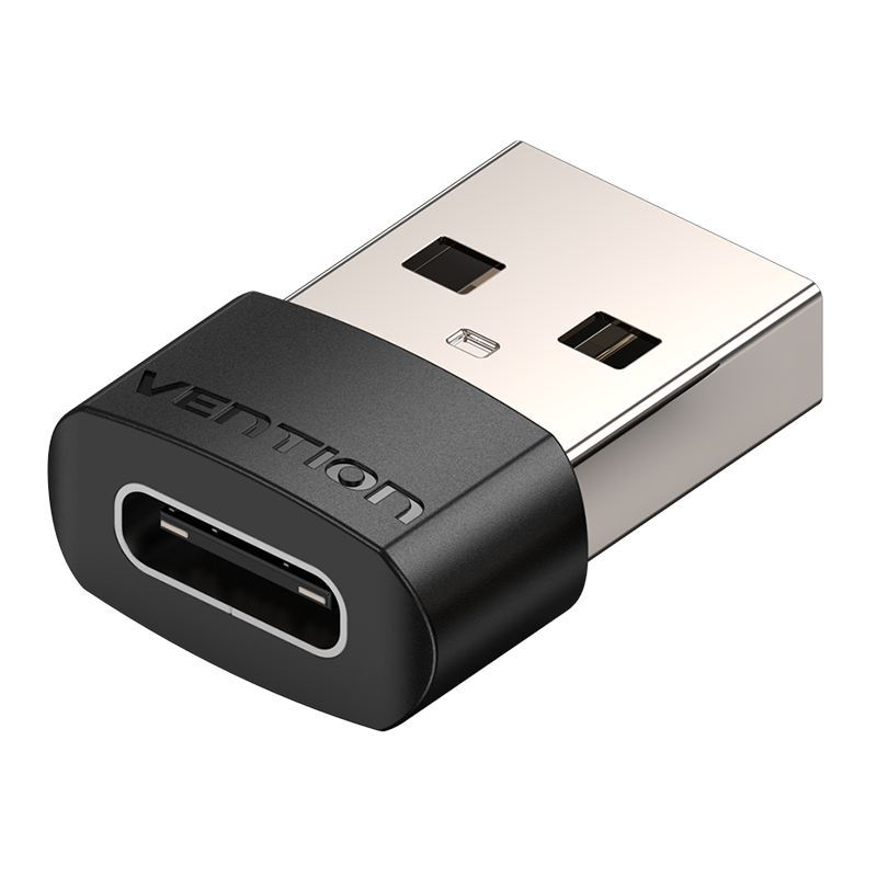 USB-A 2.0/apa -> USB-C 2.0/anya, fekete, PVC házas, OTG adapter