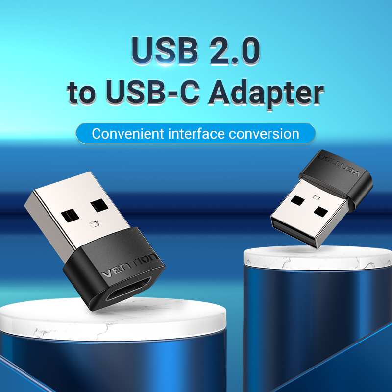USB-A 2.0/apa -> USB-C 2.0/anya, fekete, PVC házas, OTG adapter