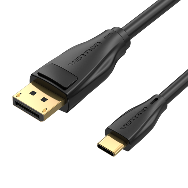 USB-C/apa -> DisplayPort 2.0/apa, fekete, PVC, 1,5m, videó adapter kábel