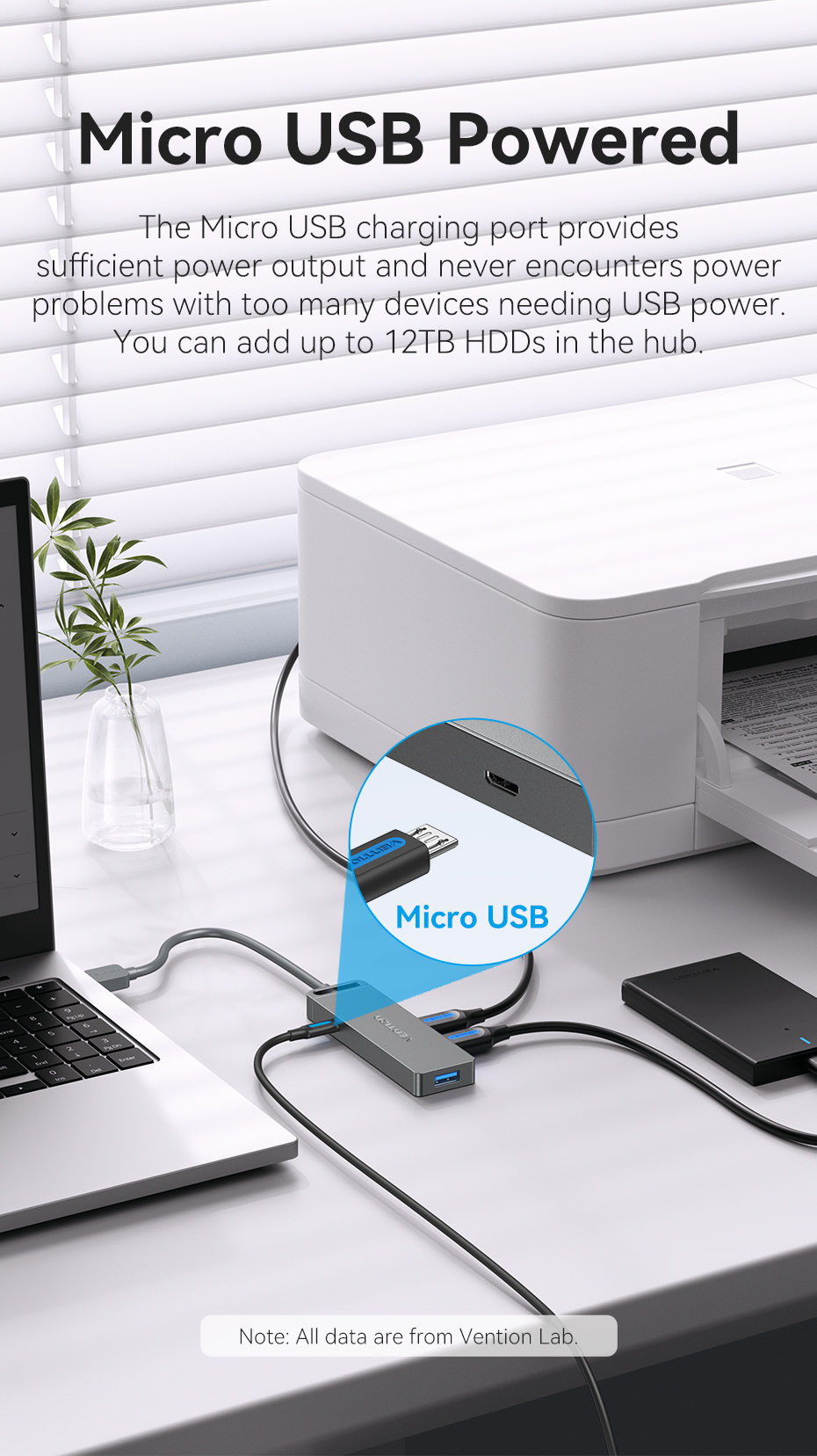 4 portos USB 3.0, aktív (külső tápellátású), szürke, ABS, 0,15m, USB hub