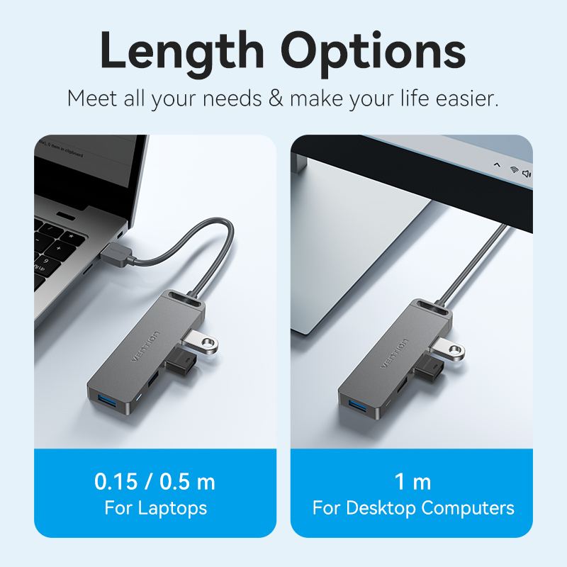 4 portos USB 3.0, aktív (külső tápellátású), szürke, ABS, 0,15m, USB hub
