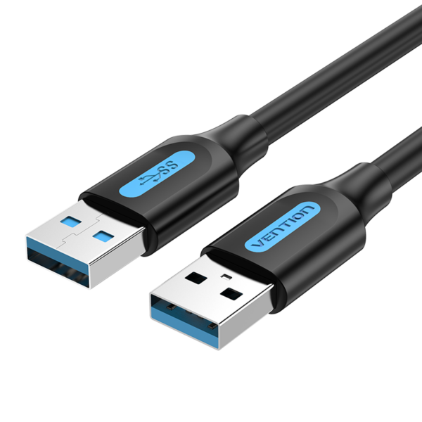 USB-A 3.0/apa -> USB-A 3.0/apa, fekete, PVC, 0,5m, adatkábel
