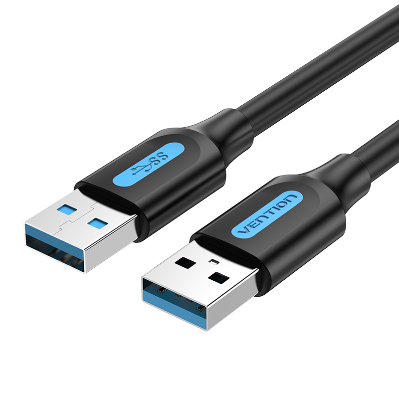 USB-A 3.0/apa -> USB-A 3.0/apa, fekete, PVC, 0,5m, adatkábel