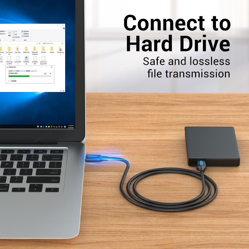 USB-A 3.0/apa -> USB-A 3.0/apa, fekete, PVC, 0,5m, adatkábel