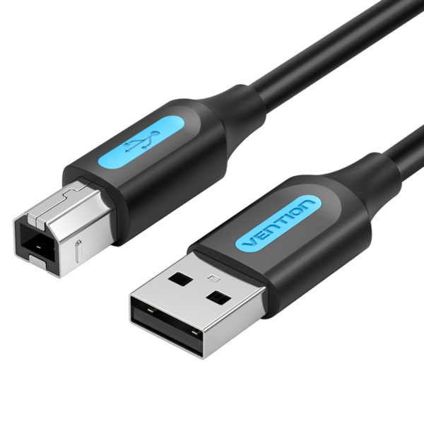 USB-A 2.0/apa -> USB-B/apa, fekete, PVC, 1,5m, nyomtatókábel