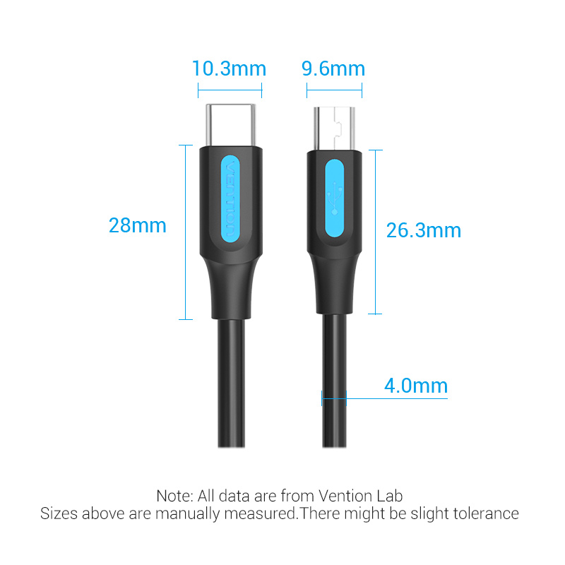 USB-C 2.0/apa -> Mini-B/apa, fekete, TPE, 2A, 10W, 1m, adat- és töltőkábel