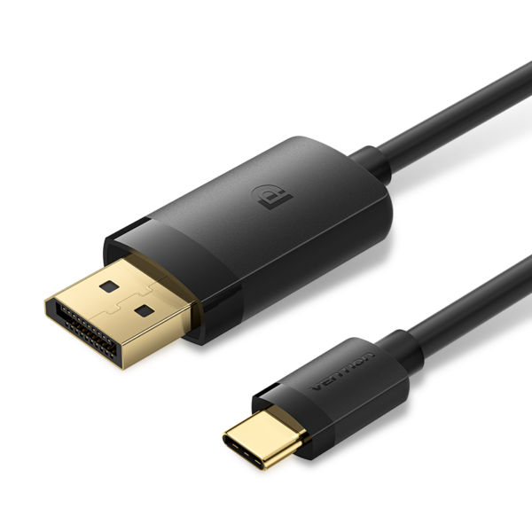 USB-C/apa -> DisplayPort 1.2/apa, fekete, PVC, 1,5m, videókábel