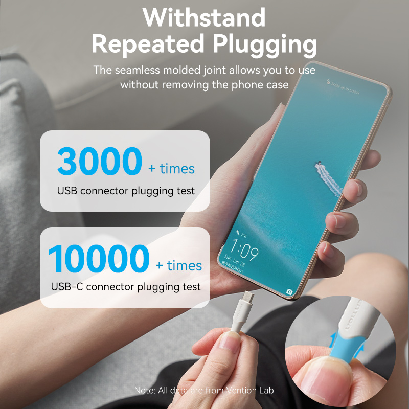 USB-A 2.0/apa -> USB-C 2.0/apa, fehér, PVC, 3A, 60W, 1,5m, kompakt fejű adat- és töltőkábel