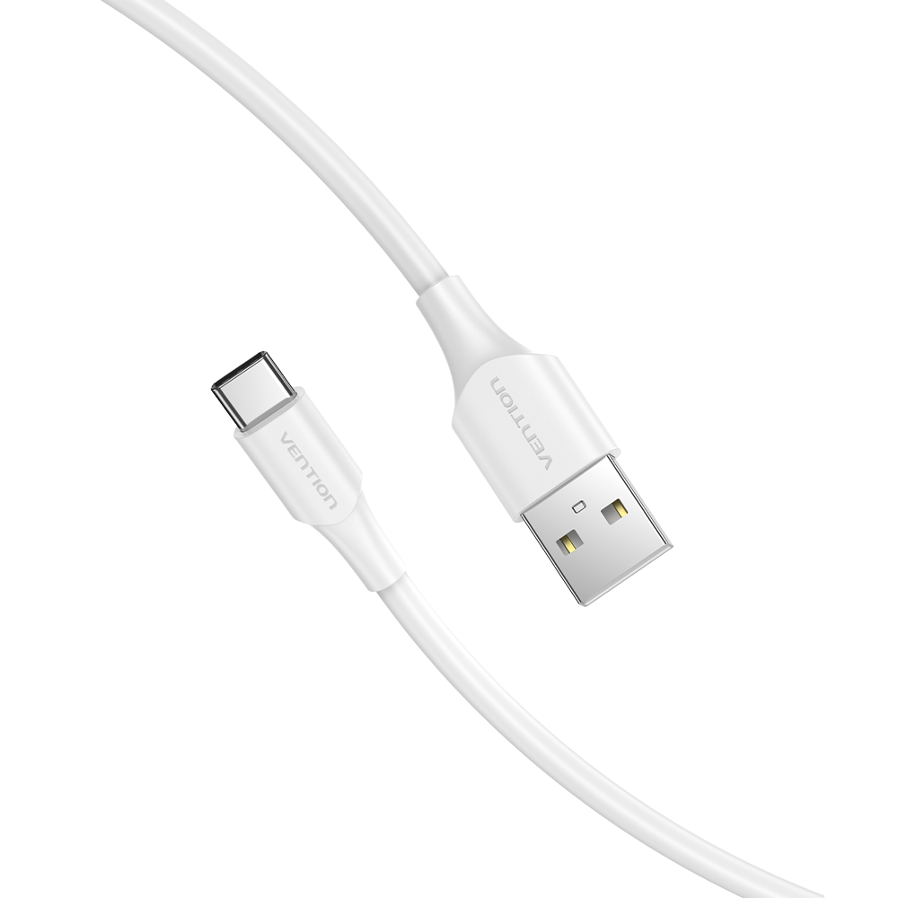USB-A 2.0/apa -> USB-C 2.0/apa, fehér, PVC, 3A, 60W, 1,5m, kompakt fejű adat- és töltőkábel