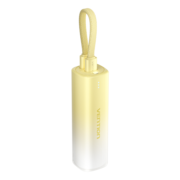 5000mAh (USB-C + Lightning) 20W, sárga, powerbank