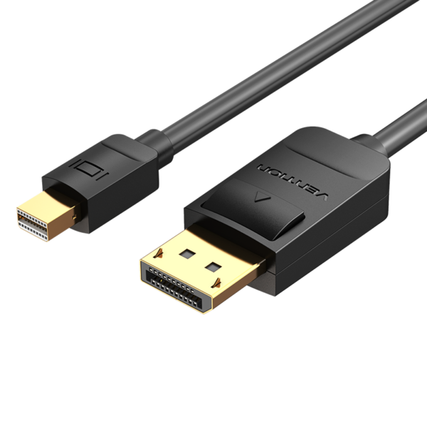 Mini DisplayPort/apa -> DisplayPort 1.2/apa, fekete, PVC, 2m, videókábel