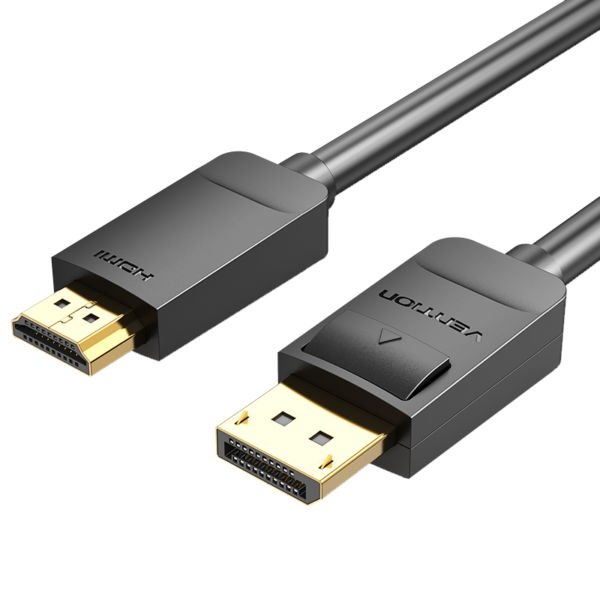 DisplayPort 1.2/apa -> HDMI 1.4/apa, fekete, PVC, 1080p@60Hz, 2m, DisplayPort-HDMI kábel