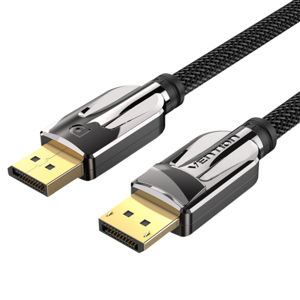 DisplayPort 1.4/apa -> DisplayPort 1.4/apa, fekete, fonott, 8K@60Hz, 1m, 8K DisplayPort kábel