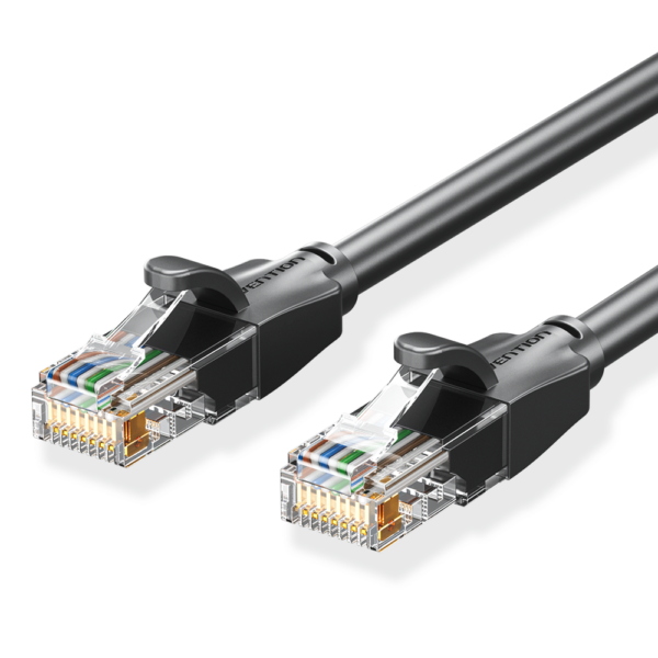 Cat6 UTP, fekete, PVC, 1,5m patch kábel