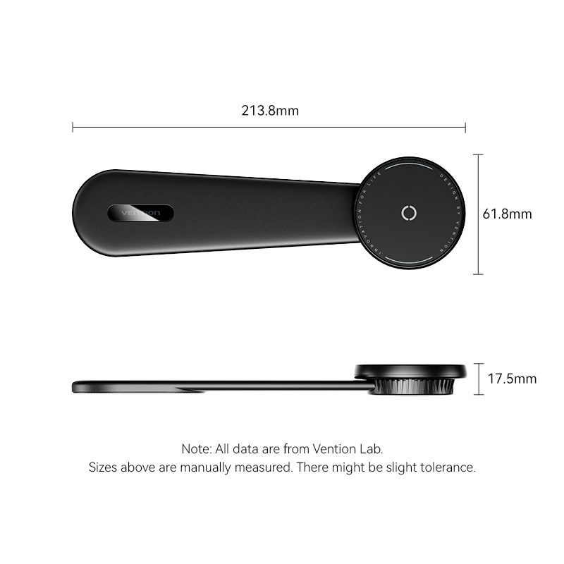 Műszerfalra tehető, mágneses, 15W vezeték nélküli töltős, USB-C, alumínium-titán ötvözet, autós telefontartó töltő