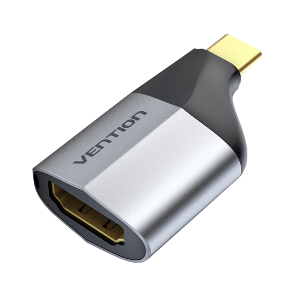 USB-C/apa -> HDMI 2.0/anya, szürke, alumínium ötvözet, USB-C–HDMI adapter
