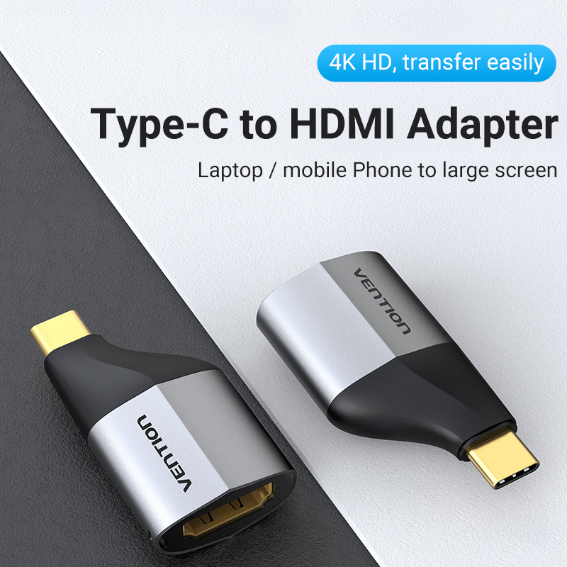 USB-C/apa -> HDMI 2.0/anya, szürke, alumínium ötvözet, USB-C–HDMI adapter