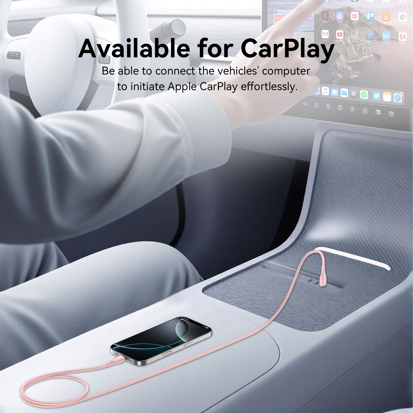 USB-C 2.0/apa -> USB-C 2.0/apa, szürke, PVC, 5A, 100W, 1m, flexibilis, adat- és töltőkábel
