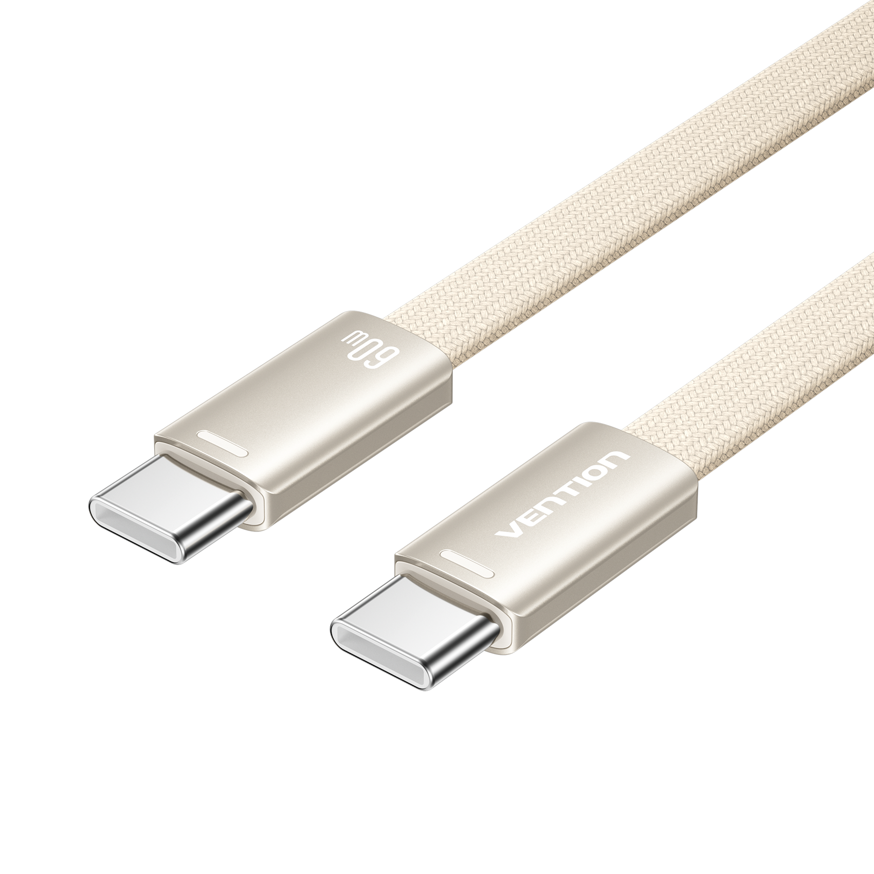 USB-C/apa -> USB-C/apa, arany, fonott, 3A, 60W, 1m, lapos kivitelű, adat- és töltőkábel