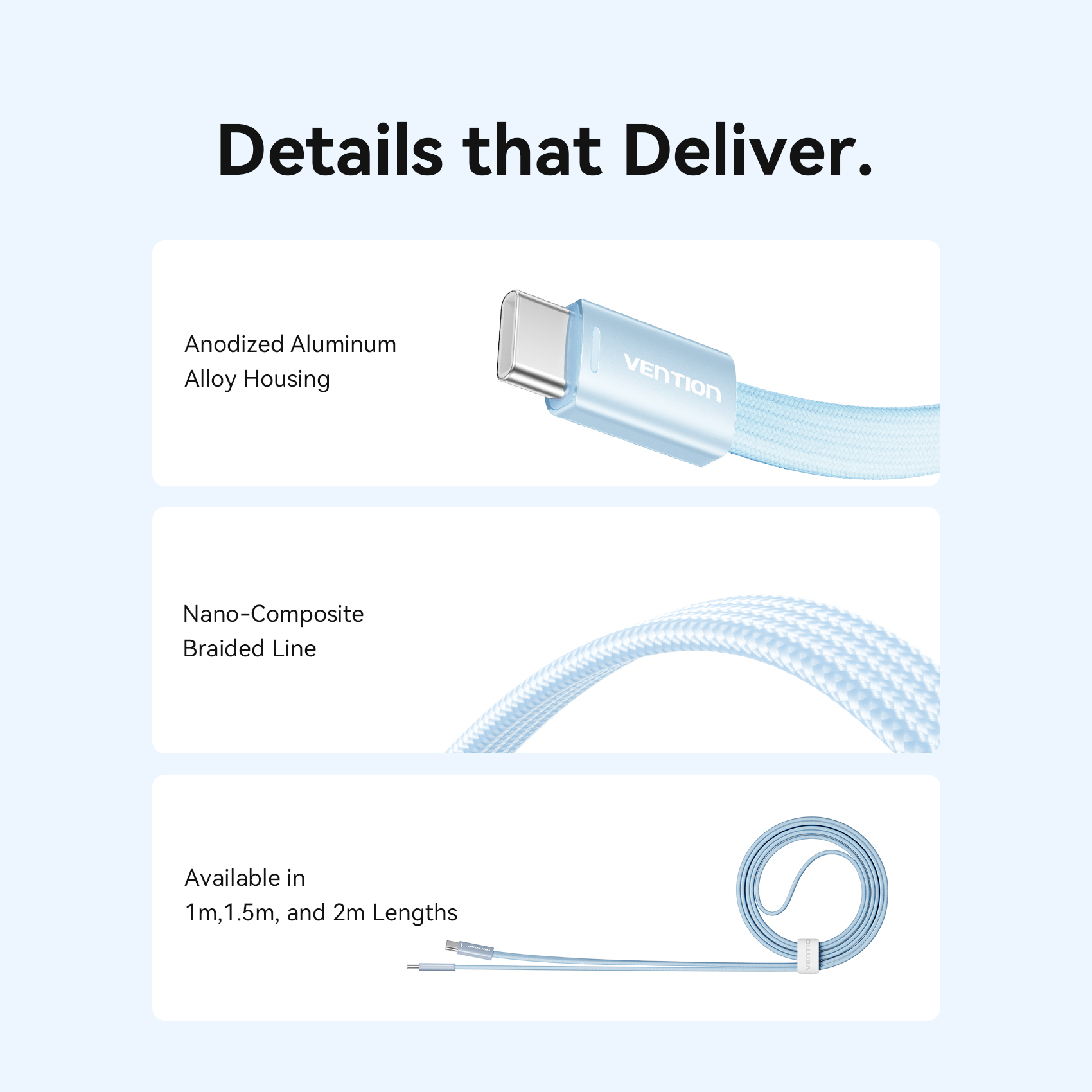 USB-C/apa -> USB-C/apa, kék, fonott, 3A, 60W, 1m, lapos kivitelű, adat- és töltőkábel
