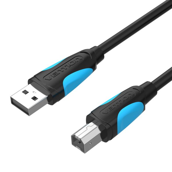 USB-A 2.0/apa -> USB-B/apa, fekete, PVC, 1m, ferritgyűrűs nyomtatókábel