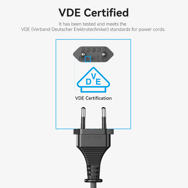Europlug 2 pólusú/apa -> C7/anya, fekete, PVC, 1,8m, tápkábel